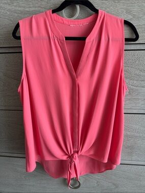 J. Jill Sleeveless Tie-Front Blouse - Pink